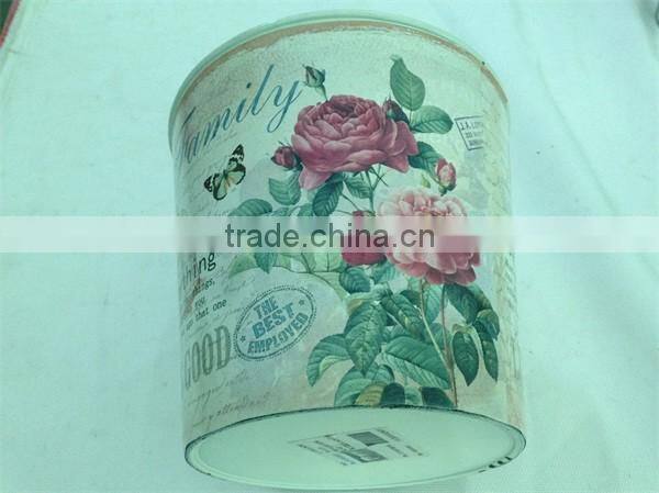 Hot Sale set/3 bulk rose design round plastic PP flower pot for garden