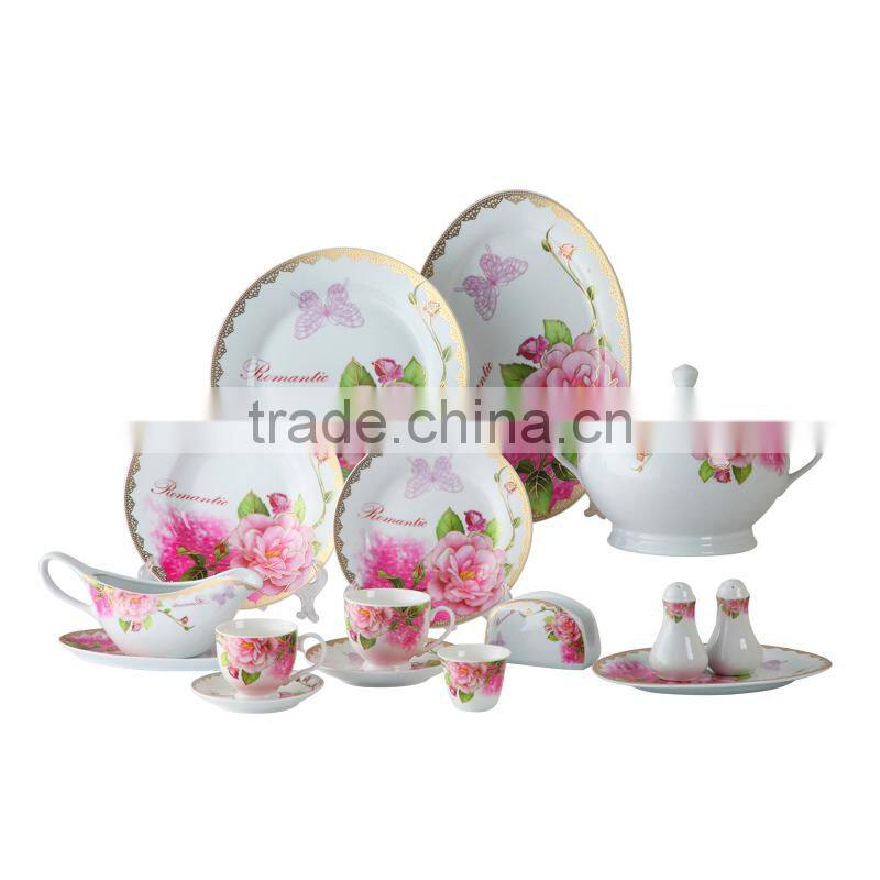 Fine porcelain germany 72pcs 75pcs dinner set round shape turkish opal dinnerware set