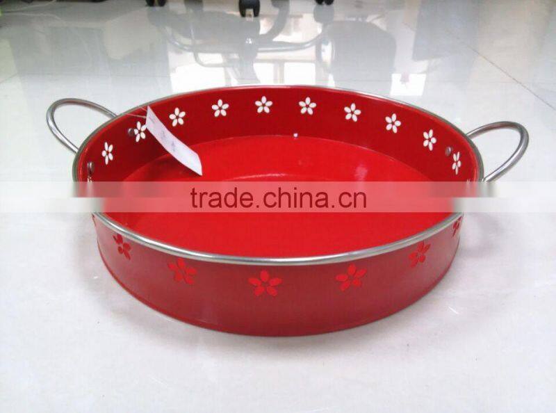 simple fresh metal food fruit round tray