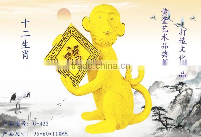 New design 24k Gold Plated cock figurines