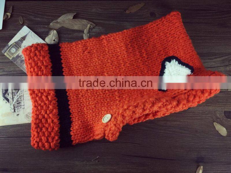 2015 New Design Fox Ear Winter Windproof Baby Hats And Scarf Set For Kids Boys Girls Shapka Caps