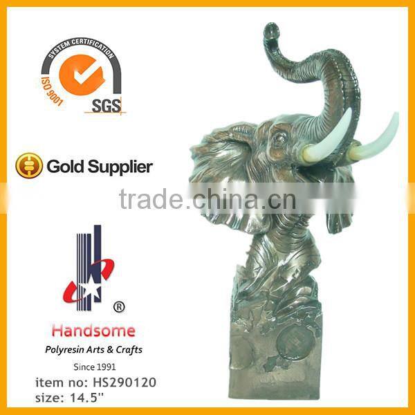 14 Inch Home Decoration Souvenir Brass Imitating Elephant Animal Statue