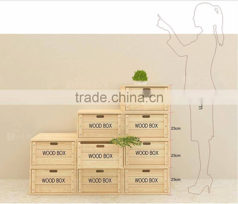 Free combination multi size hot selling wooden draw storage box cabinet