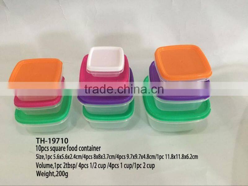 2pcs rect plastic storage box food container