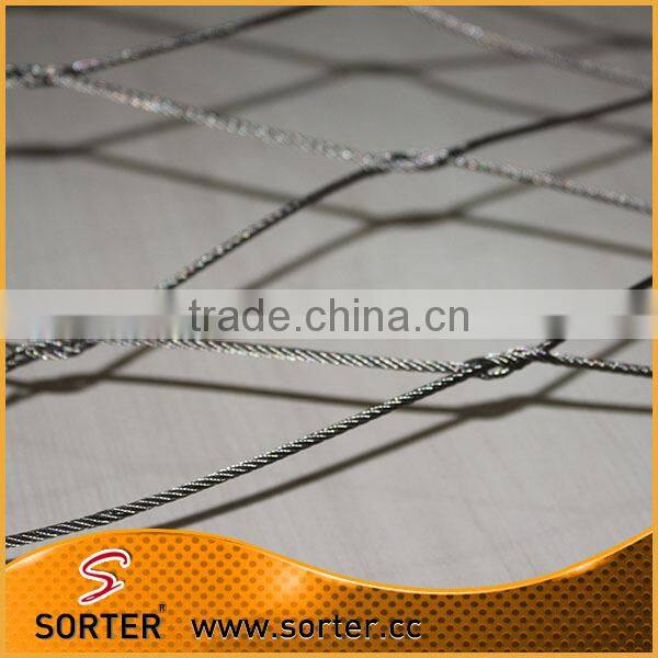 Stainless steel knotted aviary netting poultry netting ,zoo animal mesh fencing