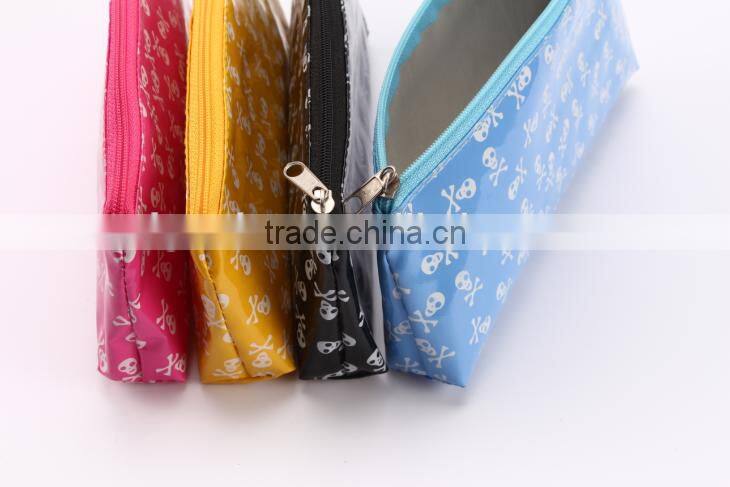 Chic Pencil Case with Skull, Novelty Pencil bag with Skull Printing, Candy Color Pencil Bag with Skull Printing