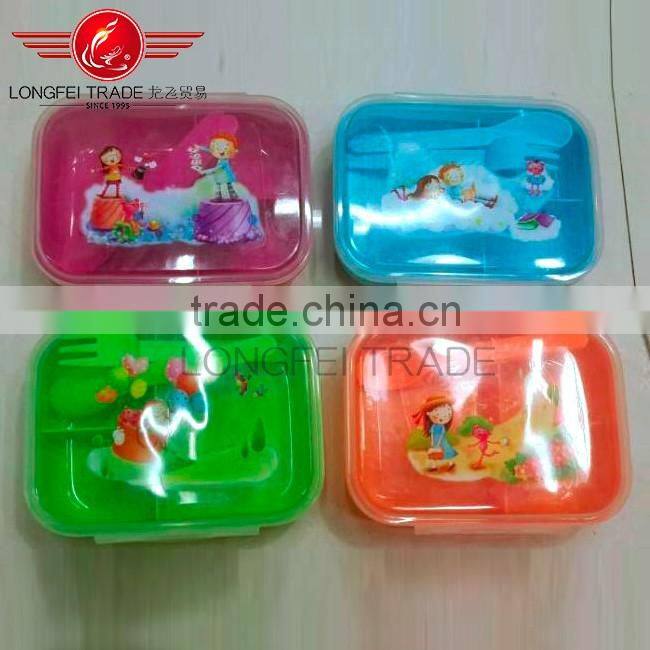 Colored Lid Rectangle plastic container Box Set