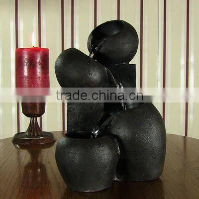 Four Cascading Bowls Tabletop Fountain with LED Lights