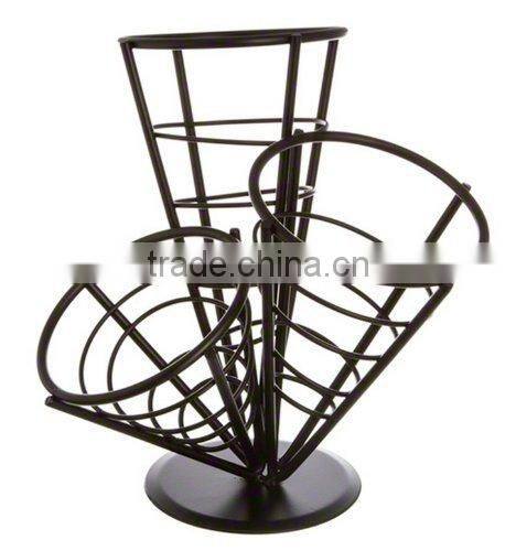 3 Cone Metal Steel Conical Bread Appetizers Fries Basket Restaurant