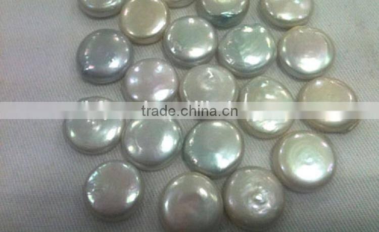 8-9 mm white coin shape freshwater loose pearl beads