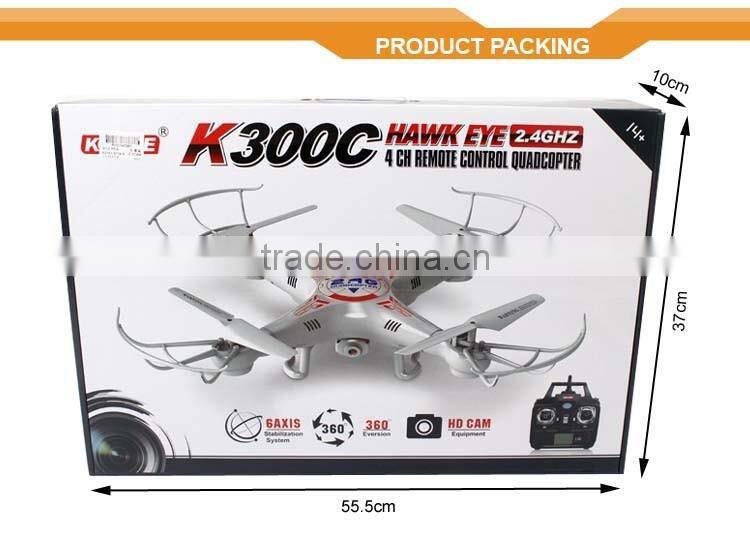 2015 New arrival! K300C 2.4G 4 Channel 6 - Axle LCD rc helicopter ufo VS syma x5c quadcopter , RUC197261