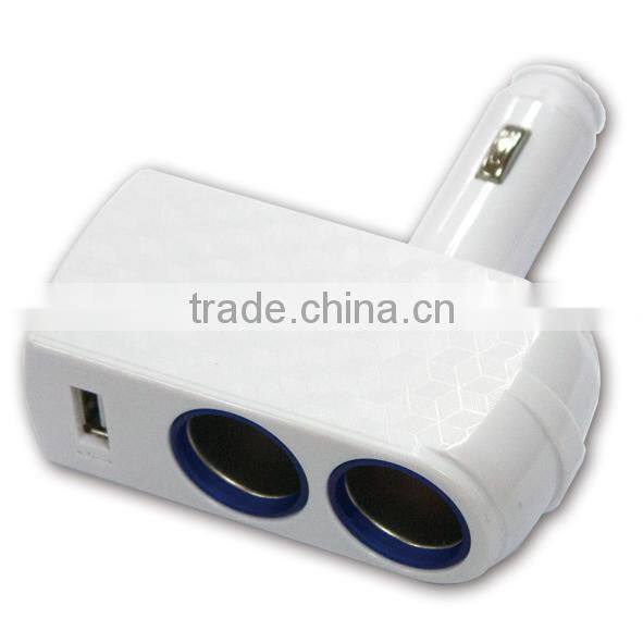 Electronic cigarette car Charger 2 sockets with 2 USB port for car use USB charger