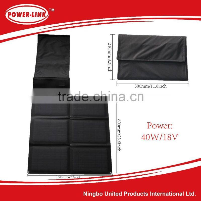 40W18V Wholesale Portable Sunpower Folding Solar Panel ,Folding monocrystal solar charger,for car ,boat,laptop