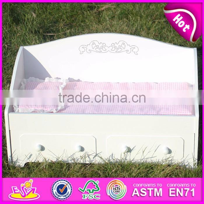 Best design girls toy wooden 18 inch doll furniture with cabinet W06E003