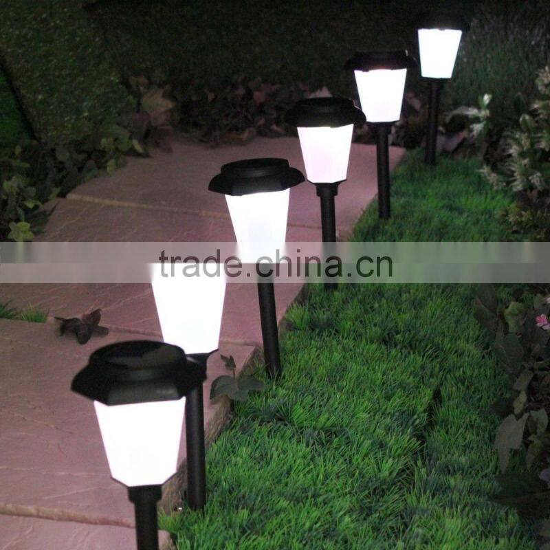 Solar Power LED Light 3-Color Changing Garden Outdoor Landscape Stake Path Lamp