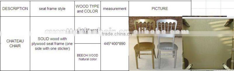 solid wood banquet stackable chair for wedding