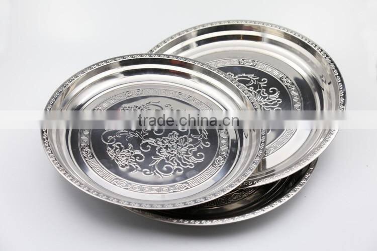 china factory custom printed promotional metal stainless steel tray for food