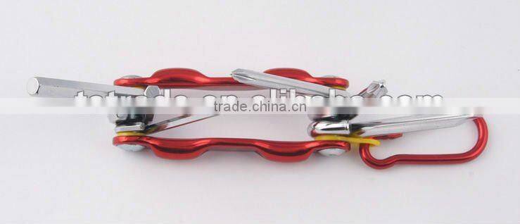 2014 new Stock pocket mini multi aluminium oxide promotion bike keychain tools 603-6