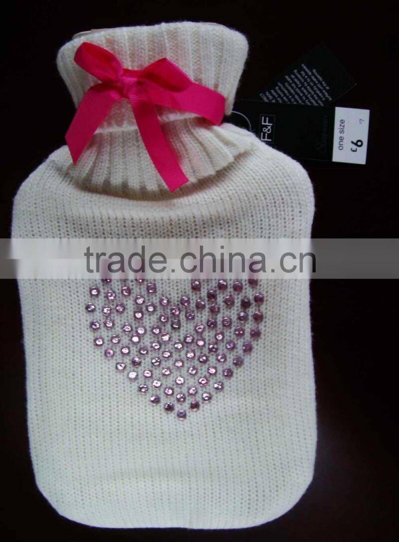 Style trendy natural rubber hot water bottle cover