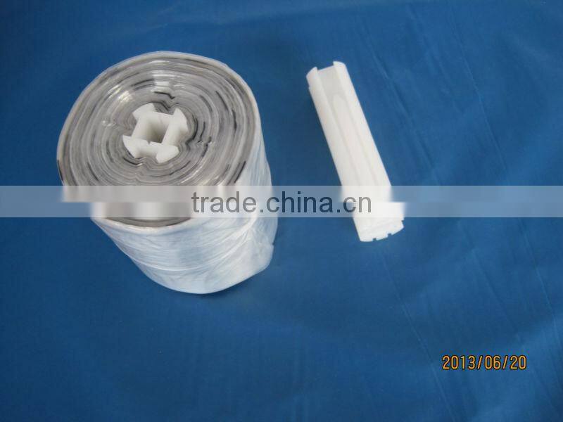 Disposable protective plastic toilet seat in roll