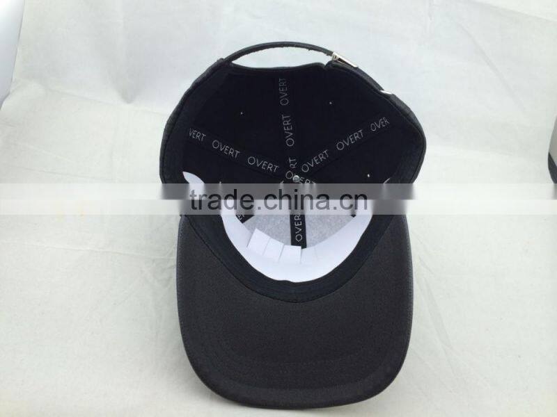 custom fashion leather baseball cap with 3d embroidery