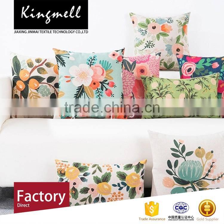 Custom digital printed outdoor furniture cushions cotton linen cushions