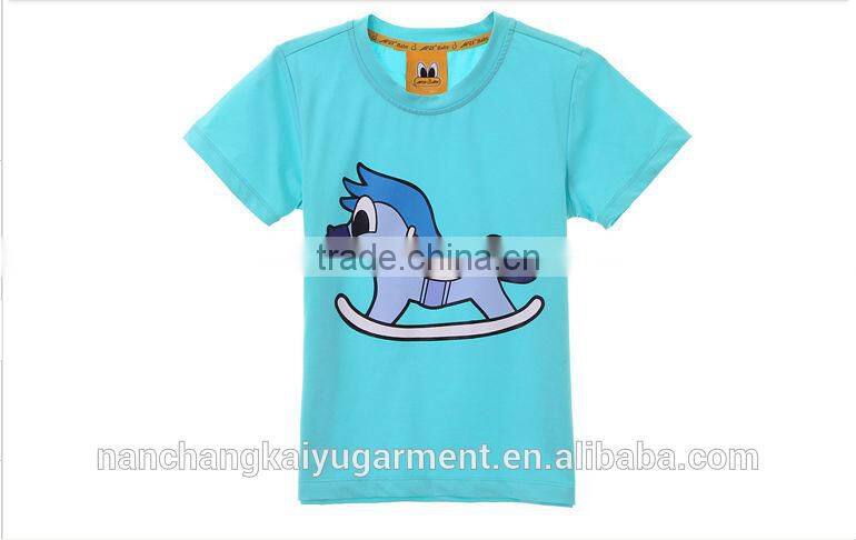 Wholesale Boy kids funny cartoon printed organic cotton T shirt