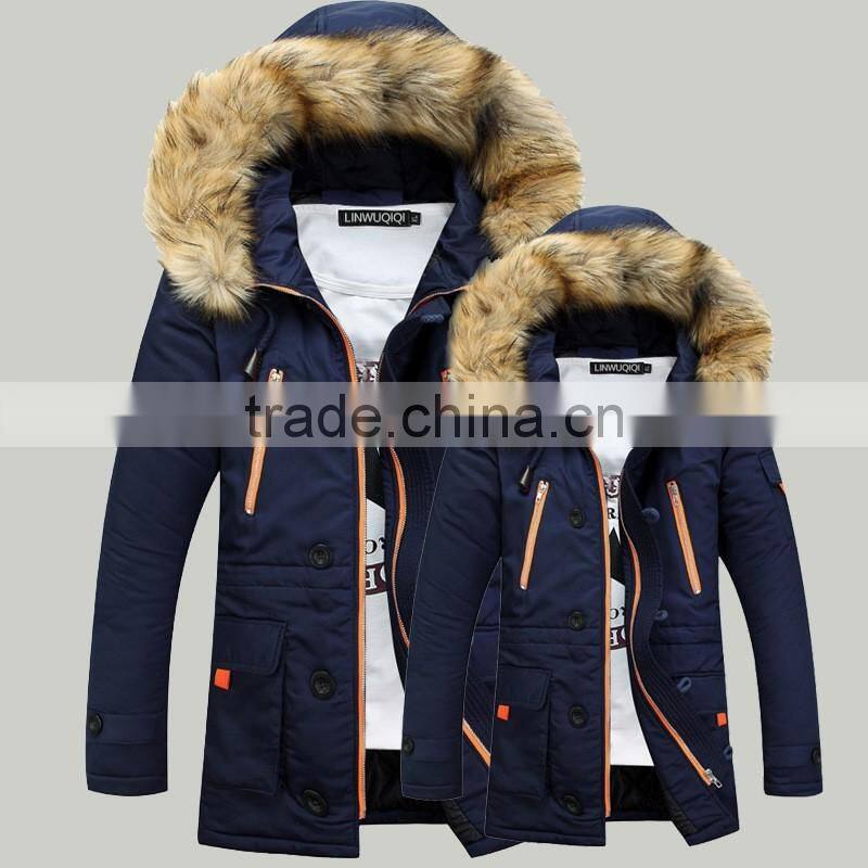 2016 hottest design Warm winter coat unisex fur lining parka jacket
