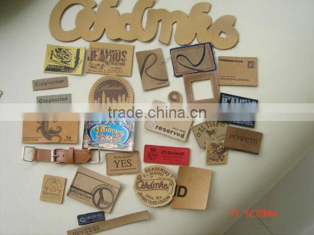 2016 china fashion cheap custom brown denim leather patch