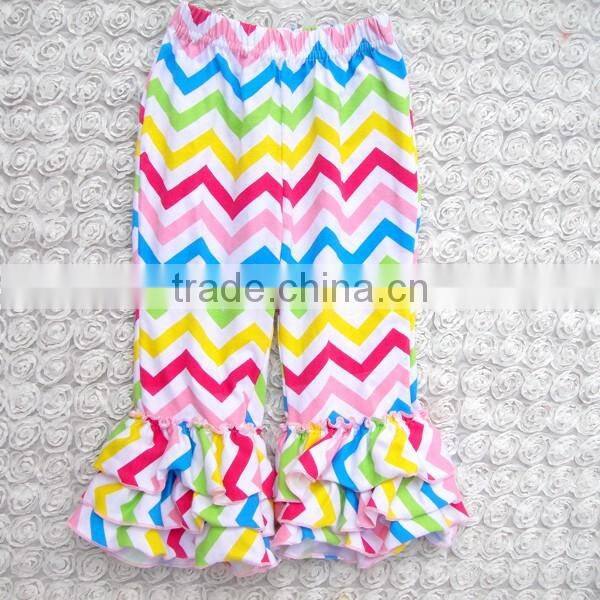 Solid Color Girls Icing Cotton Pants Icing Three Ruffle Leggings For Girls Wholesale Baby Kids Icing Ruffle Long Pants
