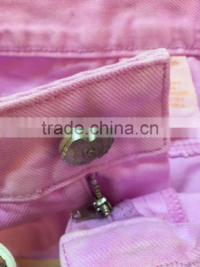 GZY New Model Pink Girl 's Short Jeans Stock 2017