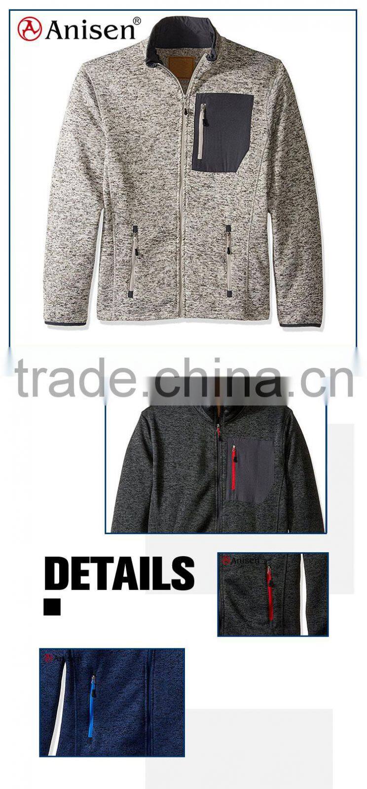 Pacific casual hiking mens sweater fleece jacket with chest pocket