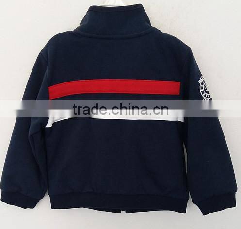 baby boys stripes and embroidered navy or white 60% cotton and 40% polyester coat for Autumn