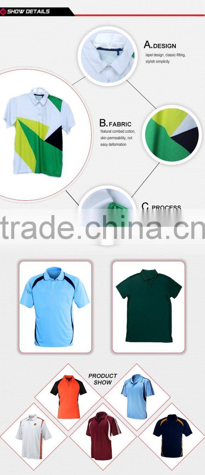 Outdoor simple design blank sport polo men's short sleeve t-shirt