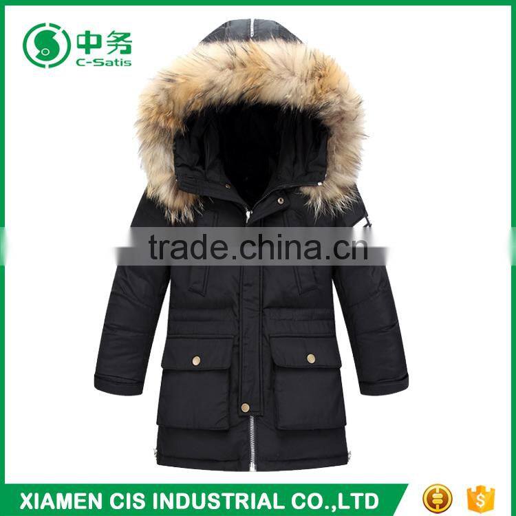 New Style Hooded Thick Warm Korea Fashion Childrens Long Winter Coat