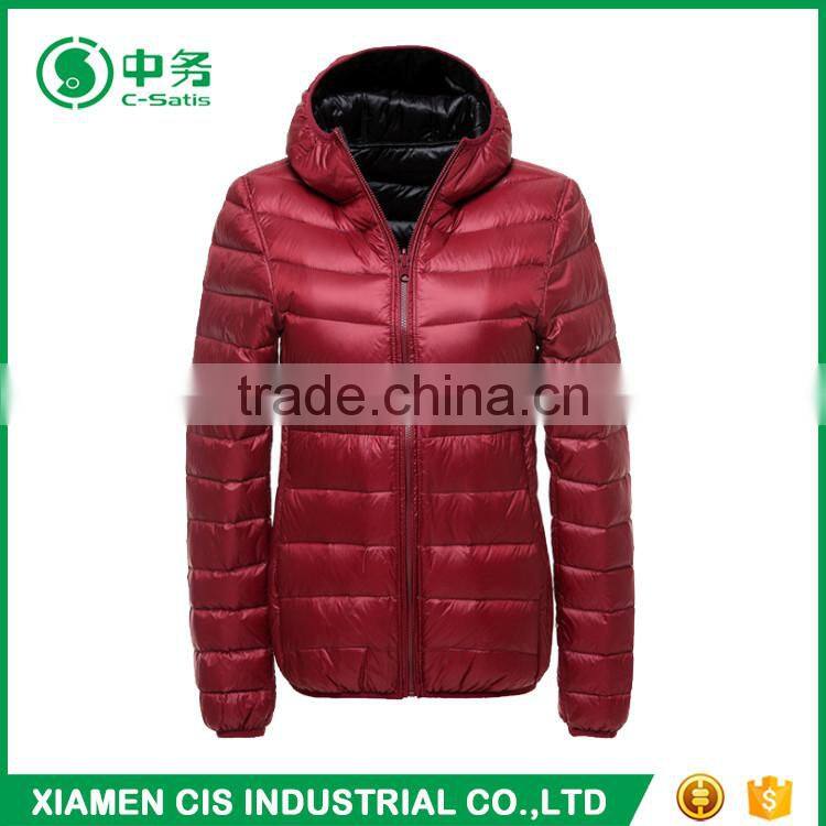 New Arrived Winter Reversible Slim Fit Duck Down Jacket for Women