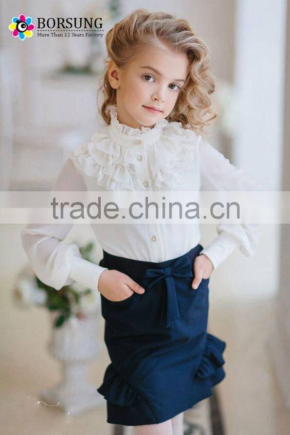 Summer 2017 Wholesale Children Boutique Clothing Baby Girls formal Ruffle sets kids cotton frocks design
