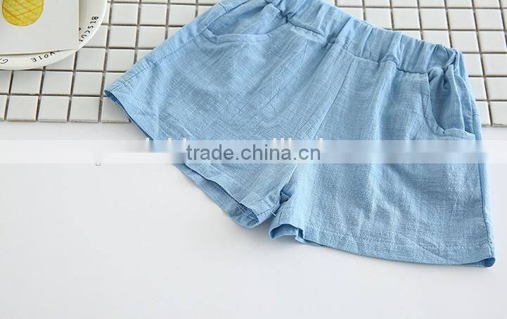 Summer Apparel Latest Arrivals Linen Fabric Shorts Daliy Wearing Baby Clothes