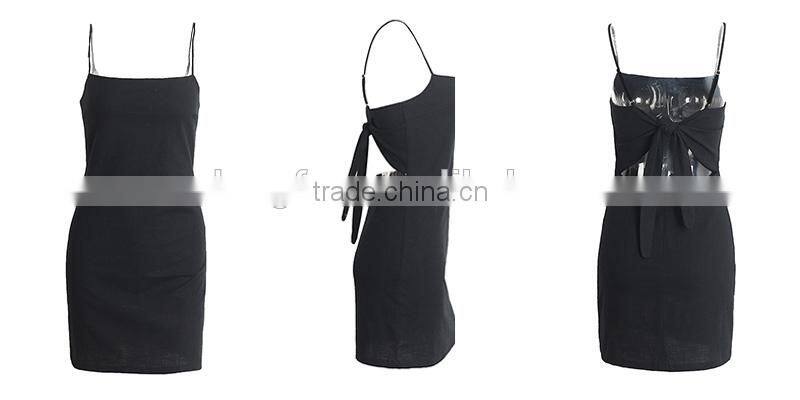 Bow Casual Linen Sexy Dress Backless Beach Summer Dress Sexy Honeymoon Dresses Fit Vestidos