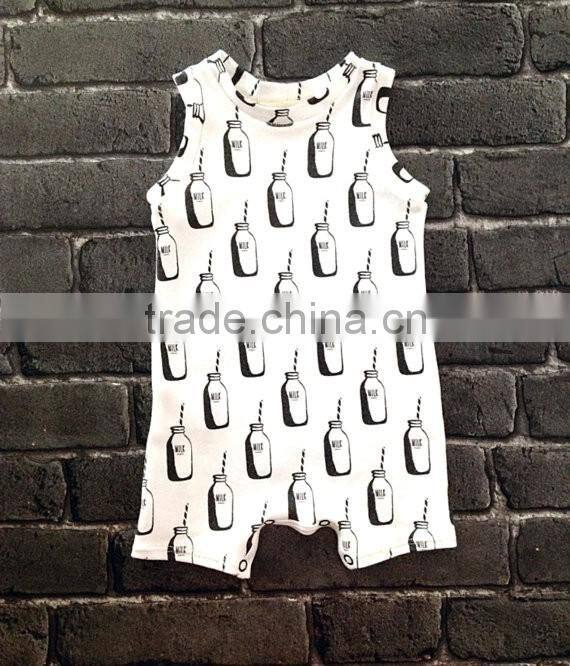 2016 Spring New Arrive Baby Black And White Milk Romper Newborn Baby Playsuit