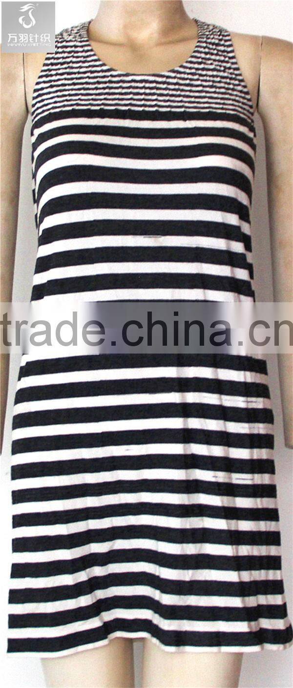 Seamless stripe knitted fashion one piece dress pattern