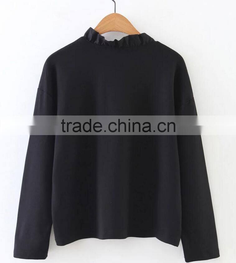 Runwaylover EY2324B Hot Sale 2017 Ladies Fashion Pure Color Blouse