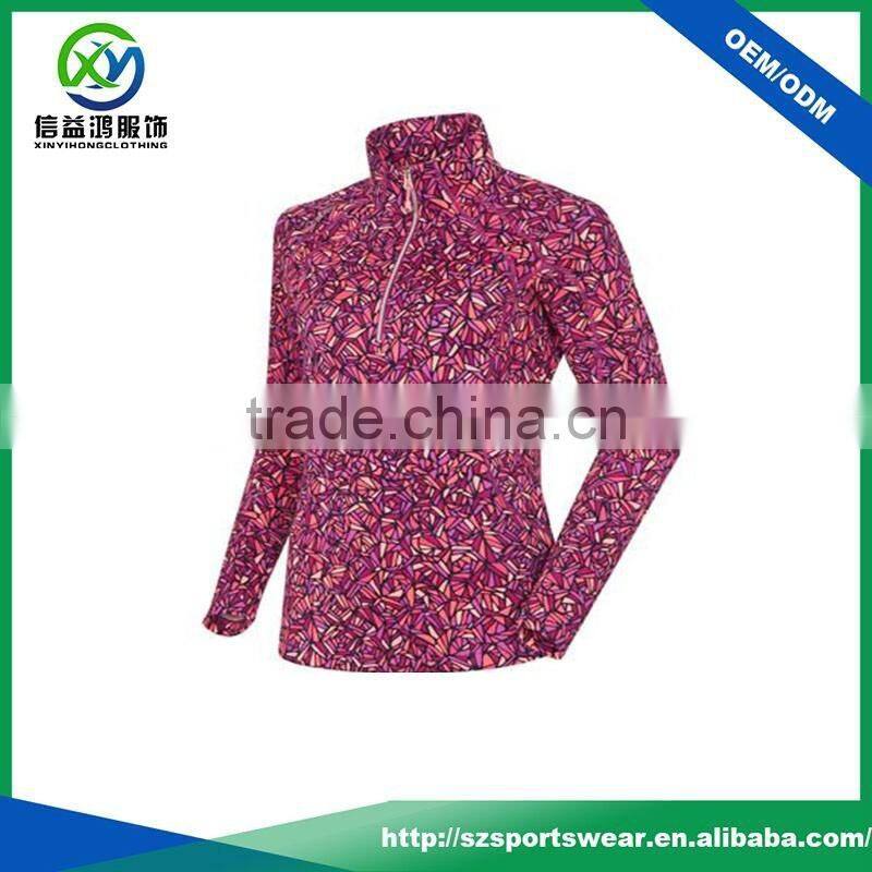 OEM fashion design 100% Polyester Women's Pullover full sublimation Hoodies with dry fit anti-UV performance