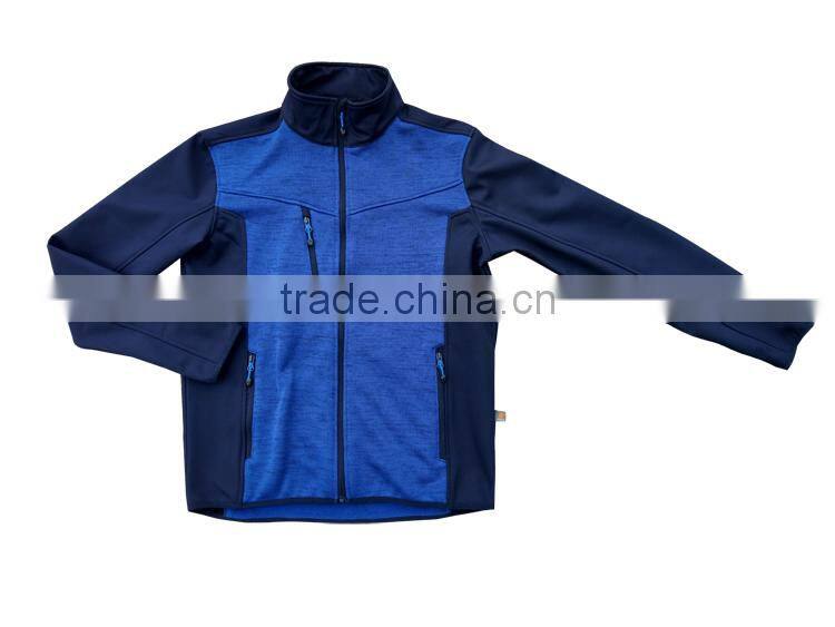 New desigh peacock blue bodkin jacket polyester softshell Knitting coat