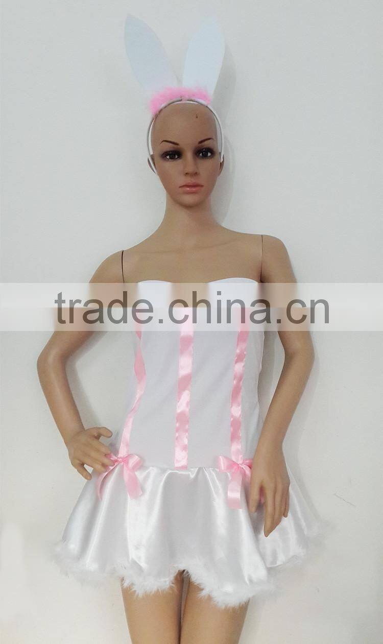 factory sales 2015 new style white color easter bunny costume set adult size photos of costumes bunny