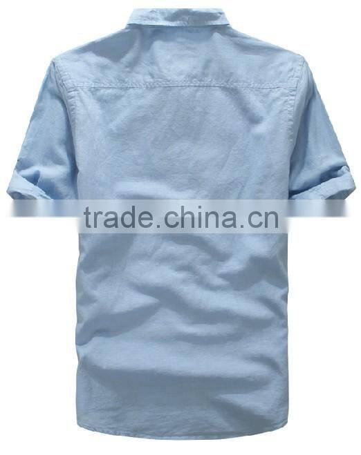 latest casual shirt design solid color sleeve tags long sleeve linen shirt