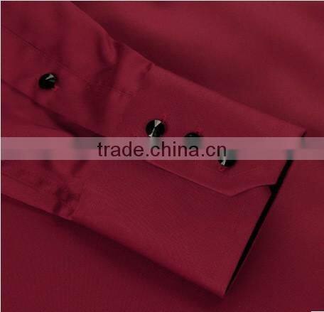2017 burgundy button down collar dress wedding tuxedo shirt