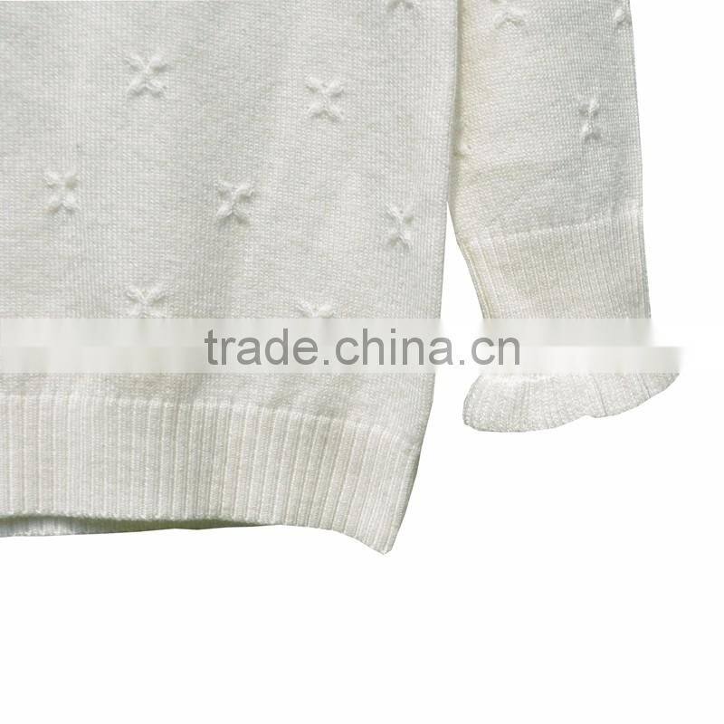 Girl High collar 100% Cotton Fashion Knitting Sweater Pullover