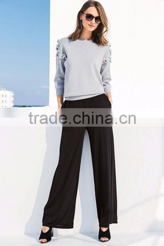 2017 Custom Girls' Knit With Beads Design Sweater Top