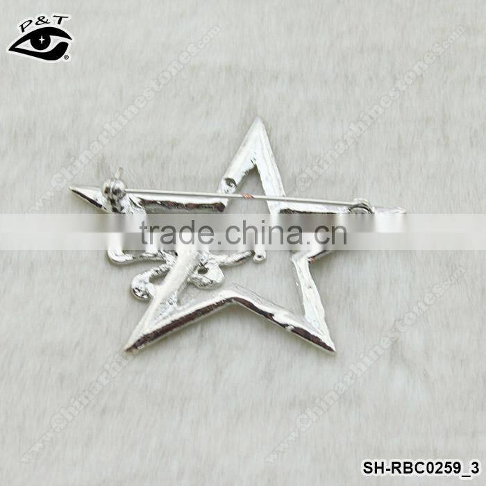 Rhinestone brooch Crystal pins wholesale brooches Star shaped for wedding dresses